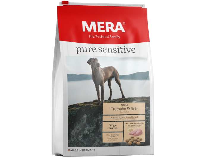 MERA Hunde Trockenfutter Pure Sensitive Adult Truthahn+Reis